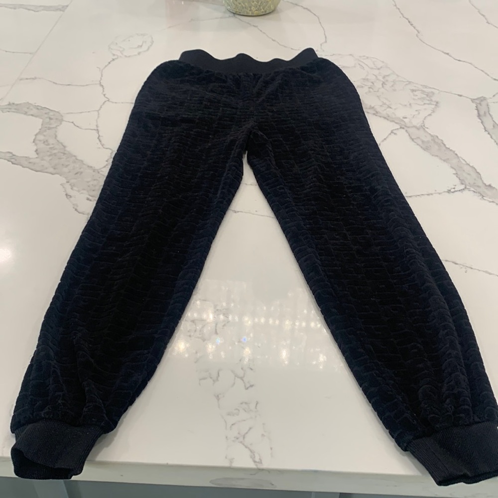 Guess Black Cut‎ Out G Velour Joggers Size XS (567)